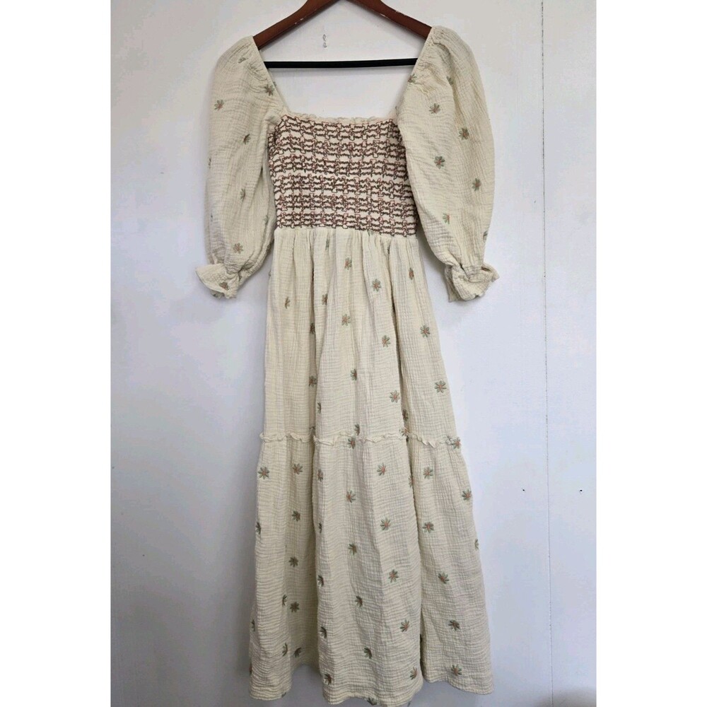 VTG Dress Womens 2 Floral Tiered Ruffle Babydoll Milkmaid Cottagecore Romantic